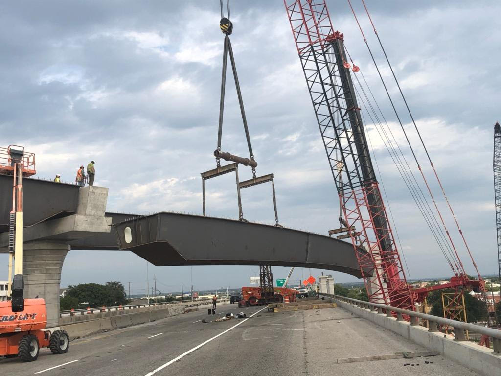 Beam sets for new US 183 flyover - August 2019